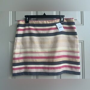 J.Crew Metallic Striped Mini Skirt Size 8 – Pink Navy Gold